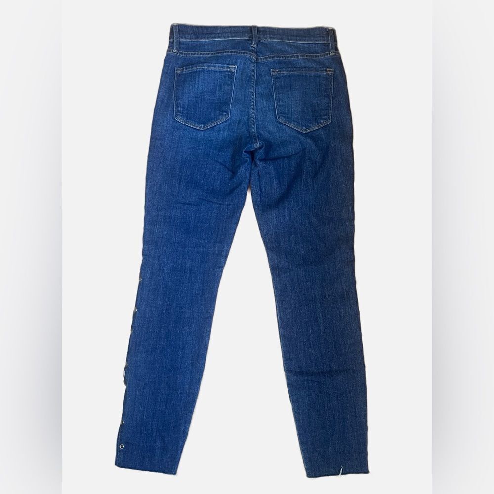 Frame Le High Skinny Lace Up Side Jeans In dark blue 28 - Picture 3 of 7